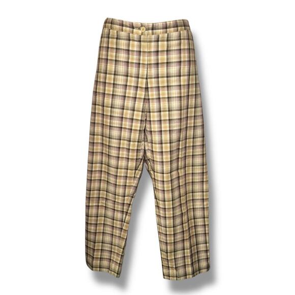 Eddie Bauer Vintage Plaid Pants Women’s Size 14 Petite Tapered Check Retro - Picture 1 of 5